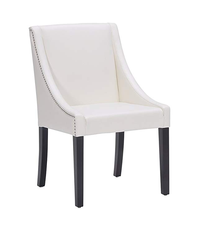 Sunpan Modern Lucille Leather Dining Chair, Ivory