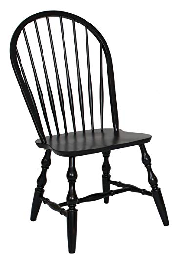 Sunset Trading DLU-C30-AB-2 Windsor Dining Chair Set, Antique Black