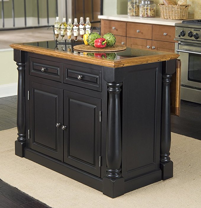 Home Styles 5009-94 Monarch Granite Top Kitchen Island, Black and Distressed Oak Finish