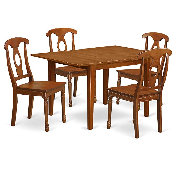 East West Furniture MLNA5-SBR-W 5-Piece Kitchen Table Set