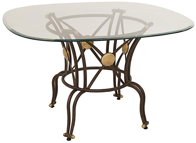 Impacterra QLNH510394812 New Hampshire Dining Table, Autumn Rust/Clear Glass 48