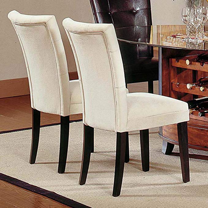 Steve Silver Portifino Parsons Dining Chairs - Beige Microfiber - Set of 2