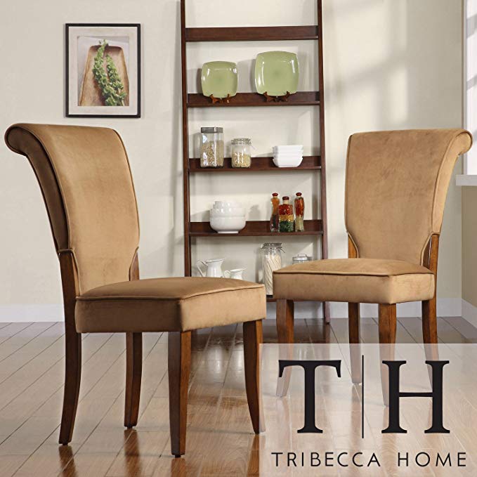 Metro Shop TRIBECCA HOME Andorra Peat Velvet Upholstered Dining Chair (Set of 2)