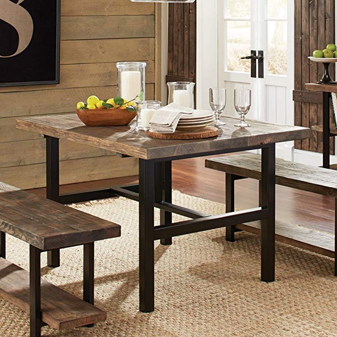 Pomona Metal and Reclaimed Wood Dining Table