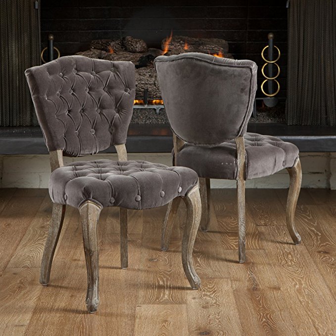 Best-selling Lane Tufted Fabric Dining Chair, Charcoal, Set of 2