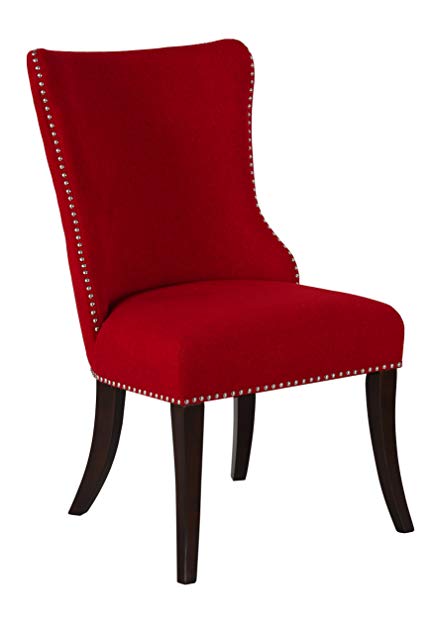 Homelegance 5514RDS Salema Two-Pack Fabric Dining Chair, Red