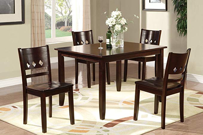 Poundex PDEX-F2242 Kitchen and Dining Room Sets, Brown