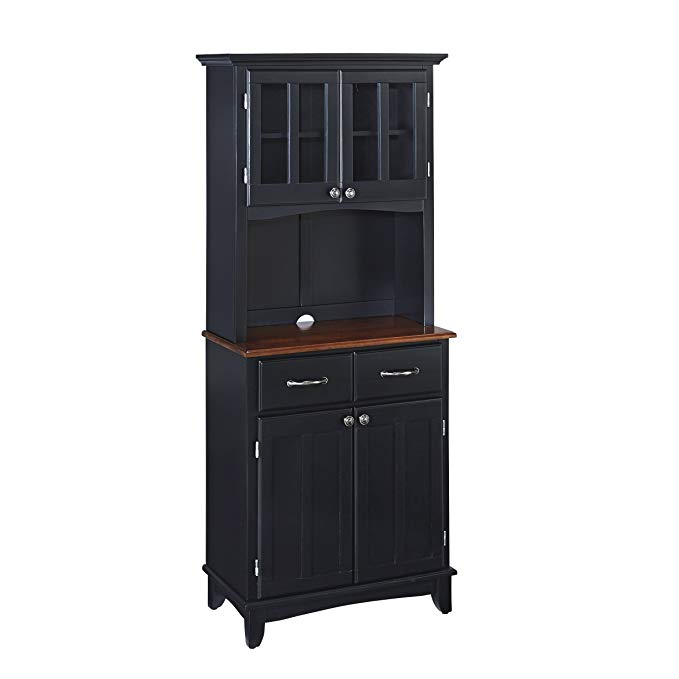 Home Styles 5001-0042-42 Buffet of Buffet 5001 Series medium cherry Wood Top Buffet and Hutch, Black, 29-1/4-Inch