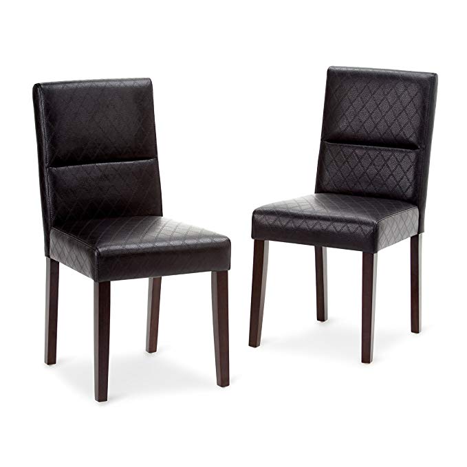 Simpli Home Ashford Parson Dining Chair, Black (Set of 2)