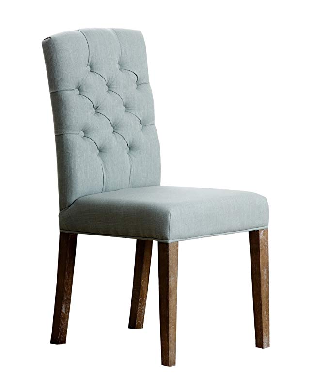 Abbyson® Princeton Linen Tufted Dining Chair, Blue