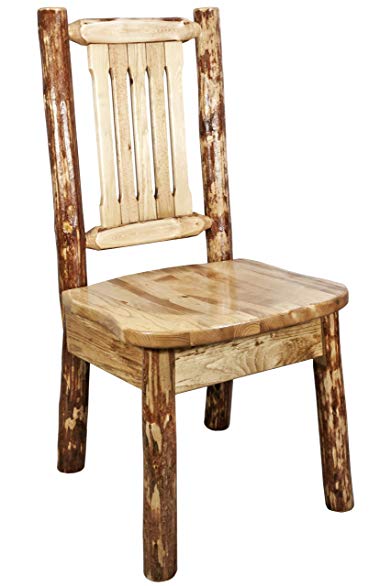 Montana Woodworks MWGCKSCN Glacier Country Collection Dining Side Chair with Ergonomic Wooden Seat