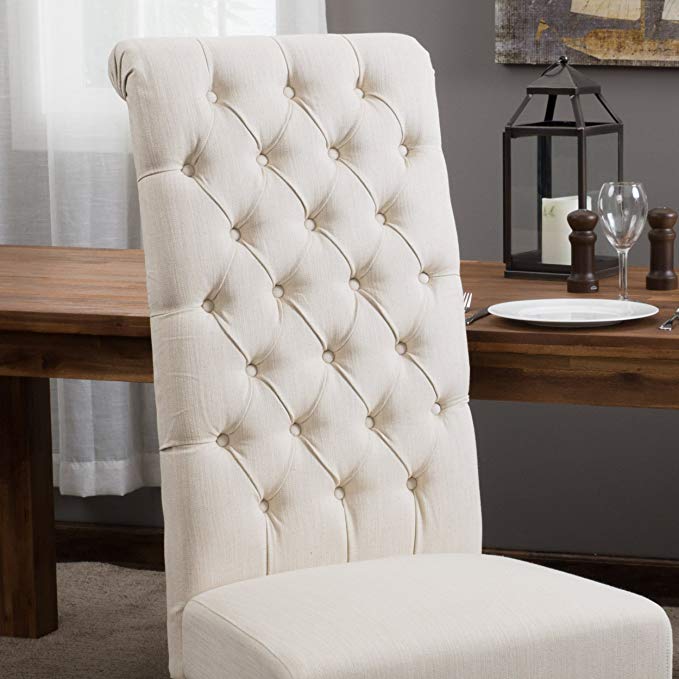 Best-selling Natural Tall Tufted Dining Chair, 2-Pack