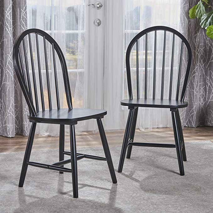 Christopher Knight Home 302241 Declan Dining Chairs (Set of 2), Black