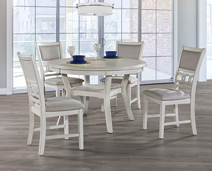 New Classic Gia Round 5 Piece Dining Set, Bisque