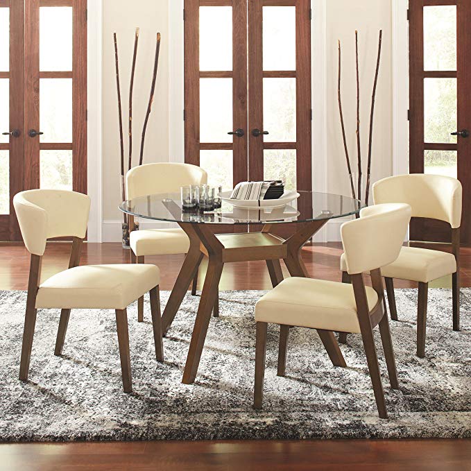 Coaster Paxton Retro Glass Five Piece Dining Table Set