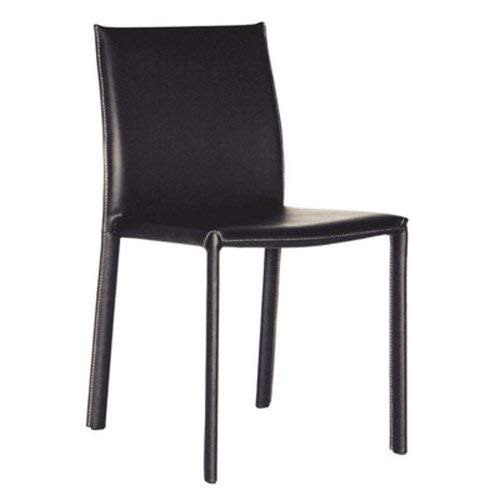 Baxton Studio Edda Leather Dining Chair, Black, Set of 2