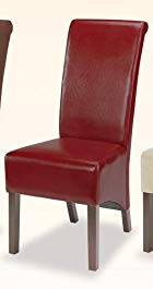 Set of 2 Parson Dining Chairs with Rolled Back Burgundy Bycast