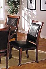 Set of 2 Dining Chairs Mahogany Finish