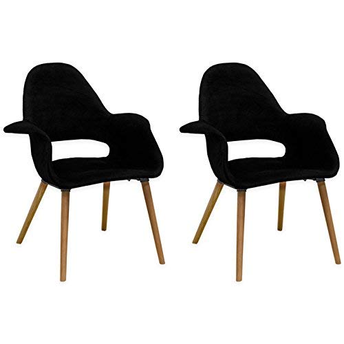 Mod Made Mid Century Modern Morza Dining Chair, Black, Set of 2