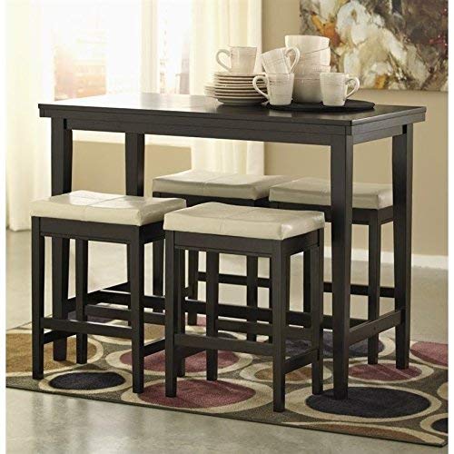 Ashley Kimonte 5 Piece Counter Height Dining Set in Ivory