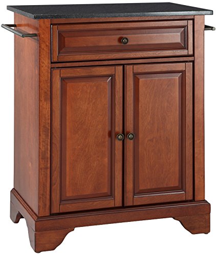 Crosley Furniture LaFayette Cuisine Kitchen Island with Solid Black Granite Top - Classic Cherry