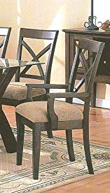 Set of 2 Contemporary Style Cross Back Design Dining Arm Chairs