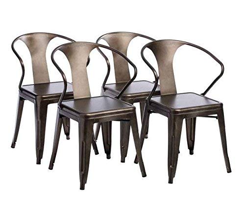 Tabouret Stacking Chair (Set of 4). This Set Of Dining Room Chairs Is Perfect For Adding A Vintage Look To Your Home. Crafted With A Solid Steel Construction And Coated With A Scratch-Resistant Finish These Chairs Will Last In Quality In Style.