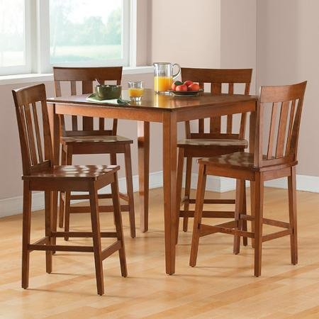 Contemporary 5-Piece Counter-Height Dining Set, Brown