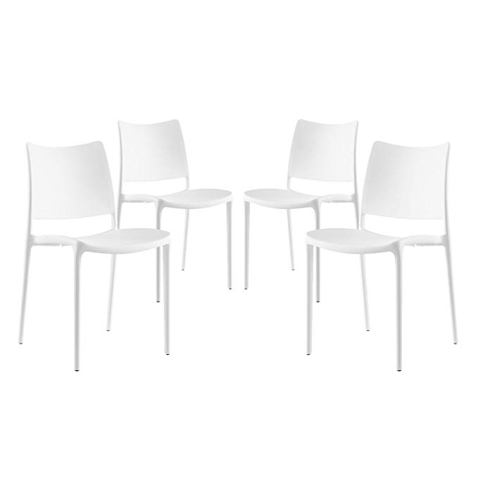 Modway Hipster Dining Side Chair (Set of 4), White