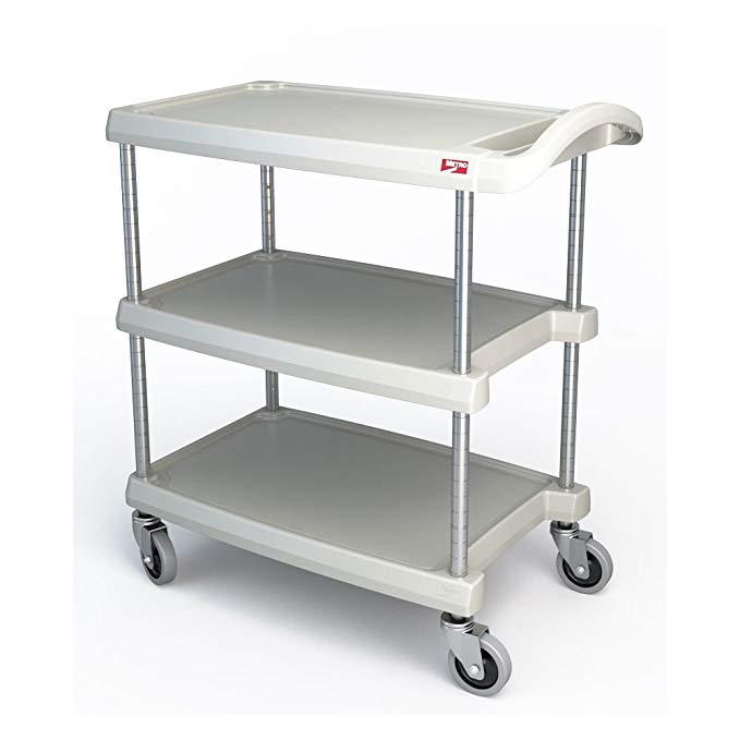 Metro MY1627-34G Utility Cart - 3-Shelf, Open Base, 400-lb Capacity, Gray, Each