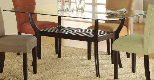 Coaster Home Furnishings Rectangular Dining Table Glass Top Cappuccino Finish