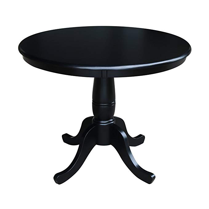 International Concepts 36-Inch Round by 30-Inch High Top Ped Table, Black