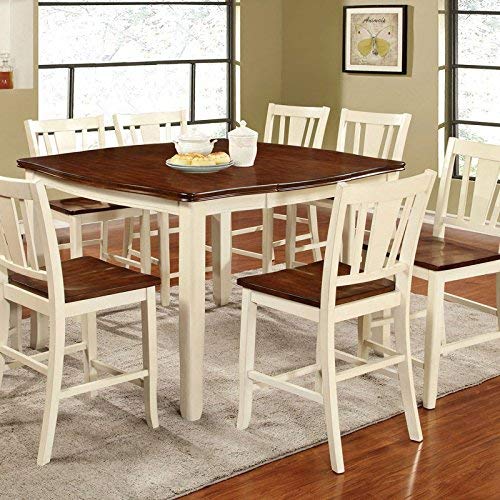 247SHOPATHOME IDF-3326WC-PT-5PC Dining-Room, 5-Piece Set, White and Cherry