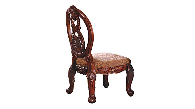 Furniture of America Victoire French Style Side Chair, Antique Cherry, Set of 2