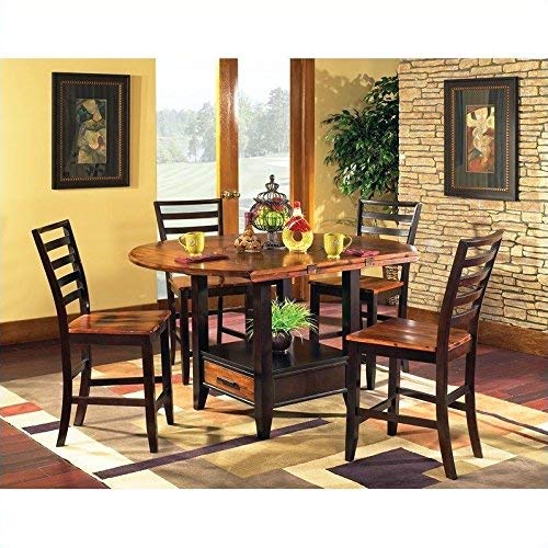 Steve Silver Abaco 5pc Round Counter Dining Room Set in Acacia