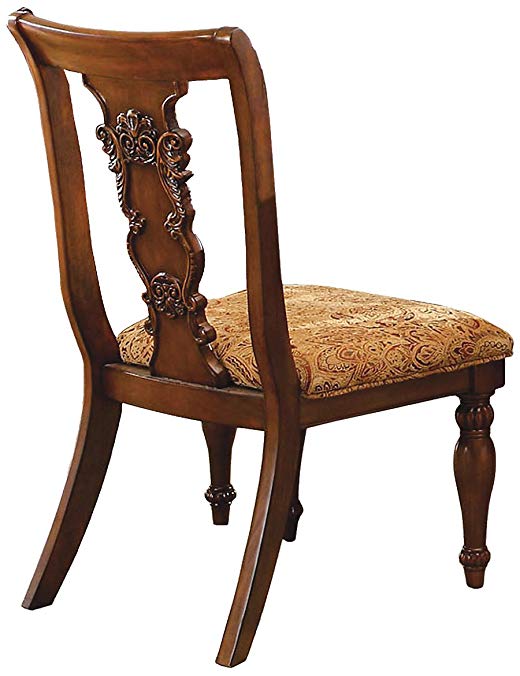 Furniture of America Voltaire Formal Side Chair, Dark Oak Finish, Set of 2