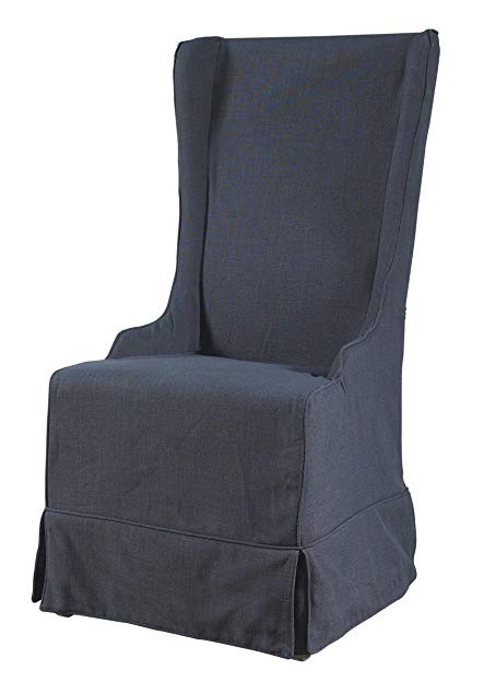 Padma's Plantataion Atlantic Beach Wing Dining Chair, Charcoal Linen