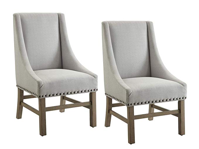 Coaster Florence Modern Grey Upholstered Dining Chair with Nailhead Trim