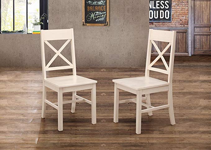 WE Furniture Millwright Dining Chairs, Set of 2 - Antique White