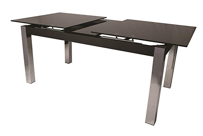 Impacterra QLMC512997814 Monaco Dining Table, Black Glass