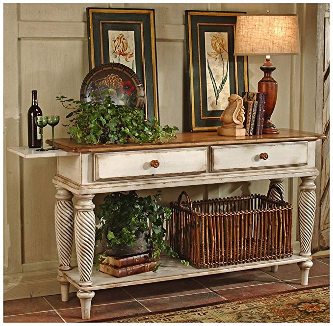 Wilshire Sideboard w 2 Drawers & Antique White Finish