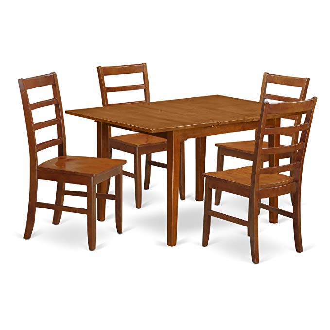 East West Furniture MLPF5-SBR-W 5-Piece Kitchen Nook Dining Table Set