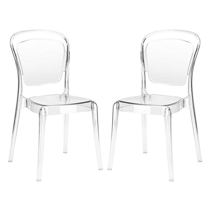 Poly and Bark Lucent Dining Side Chair (Set of 2), Clear