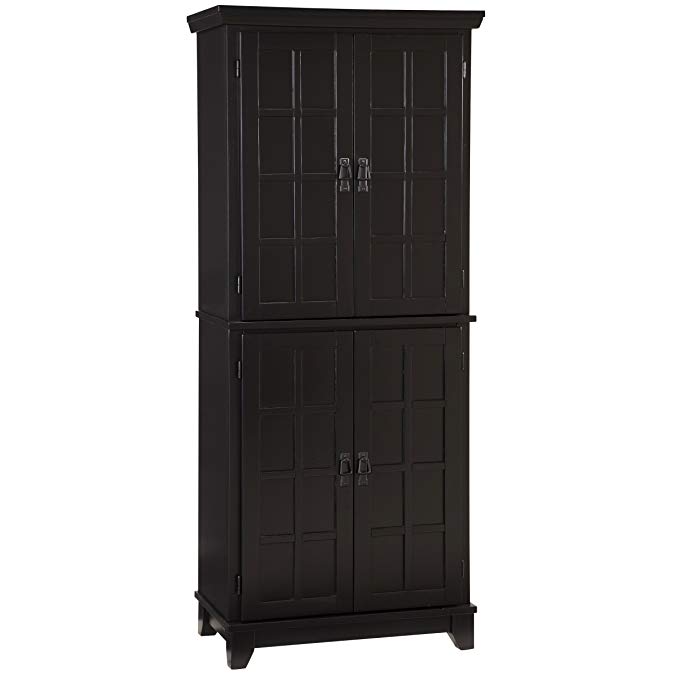 Home Styles Arts and Crafts Pantry Cabinet, Black