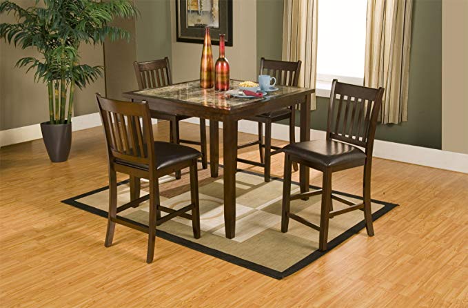 Alpine Furniture Capitola Faux Marble 5 Piece Counter Height Pub Set