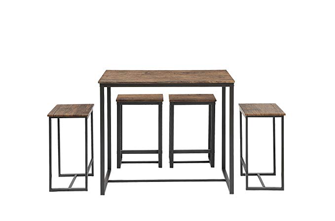 Abington Lane Kitchen Table Set - Versatile, Tall, Modern Table Set for Any Room or Occasion (4 Stools)