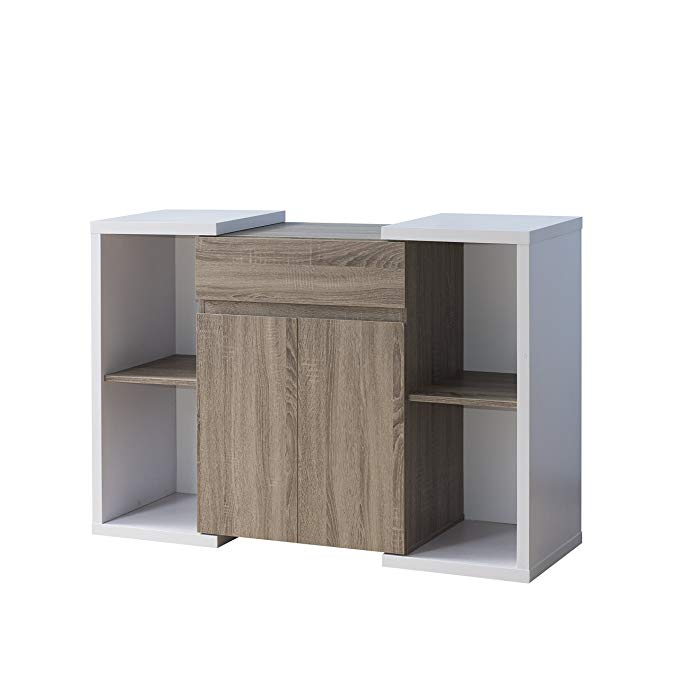 HOMES: Inside + Out IDI-171997 Destra Modern Buffet, White/Light Oak