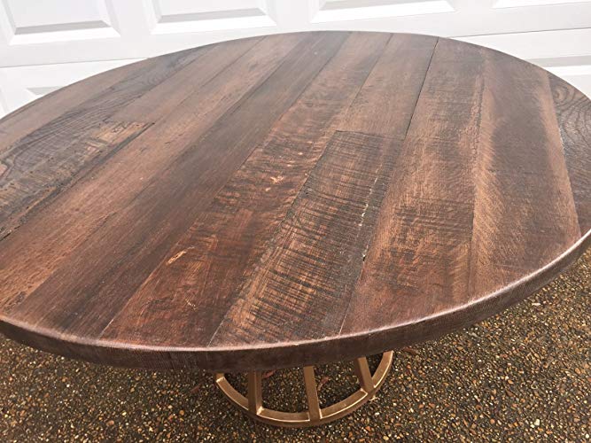 Wood Table - Dining Table - Reclaimed Wood Table - Round Table - Pedestal Base