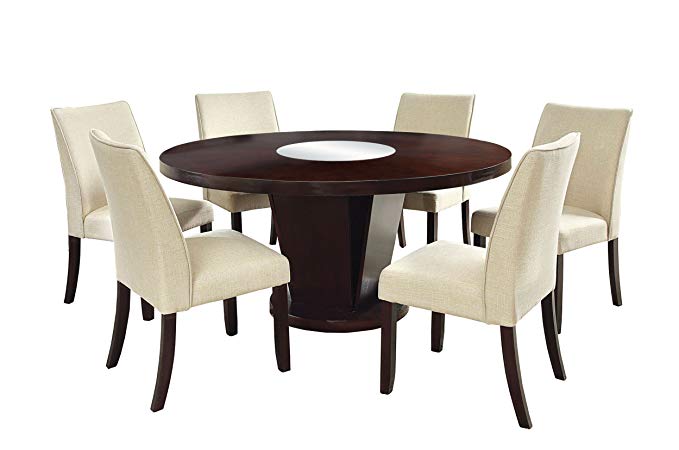 Furniture of America Telstars 7-Piece Round Table Dining Set, Espresso