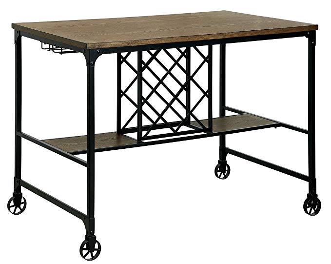 HOMES: Inside + Out IDF-3803PT Medium Viki Counter-Height Table, Oak